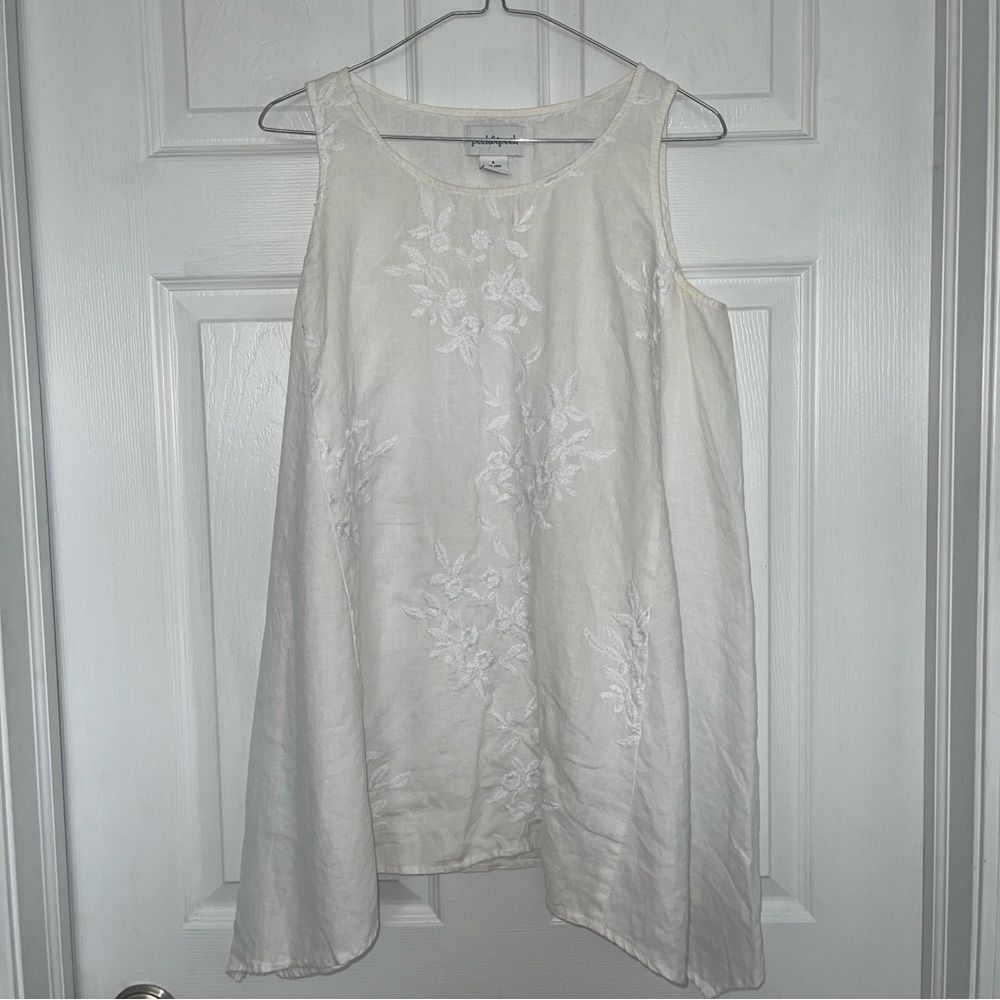 Peck & Peck Embroidered Linen Tunic Sz S Worn Twice - Picture 5 of 5